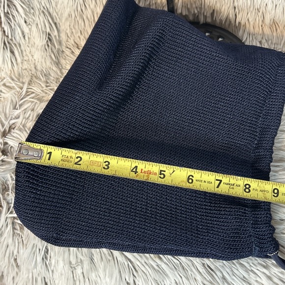 THE SAK Elliott Lucca Navy Crochet Bag Double Handle Lightweight Packable Lined - Picture 9 of 12